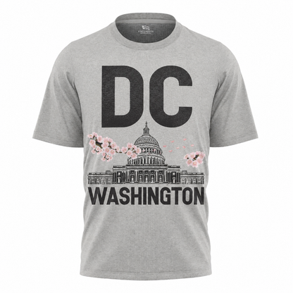 Washington DC Cherry Blossom T-Shirt | Capitol Bold Typography Tee