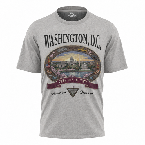 Washington DC City Discovery T-Shirt | American Tradition Vintage Souvenir Tee