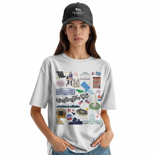 Washington DC Landmarks T-Shirt | Capital City Illustrated Souvenir Tee