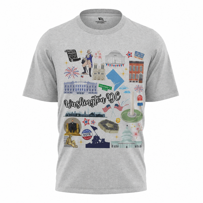 Washington DC Landmarks T-Shirt | Capital City Illustrated Souvenir Tee