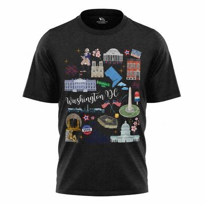 Washington DC Landmarks T-Shirt | Capital City Illustrated Souvenir Tee