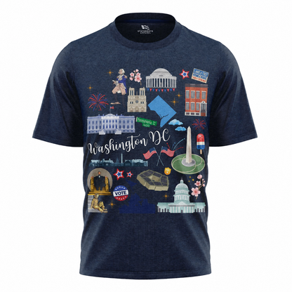 Washington DC Landmarks T-Shirt | Capital City Illustrated Souvenir Tee