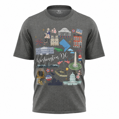 Washington DC Landmarks T-Shirt | Capital City Illustrated Souvenir Tee