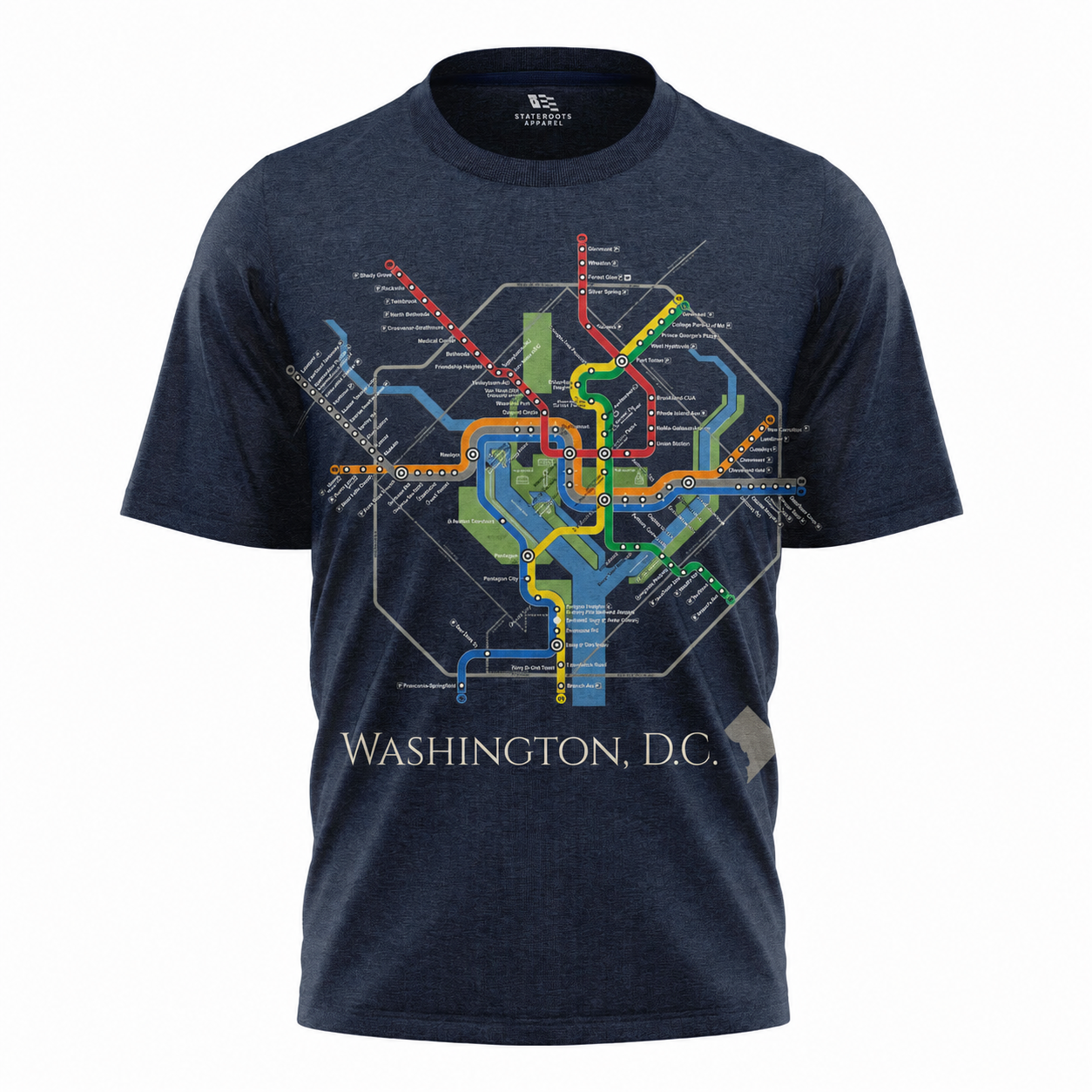 Washington DC Metro Map T-Shirt | Subway Transit Souvenir Tee