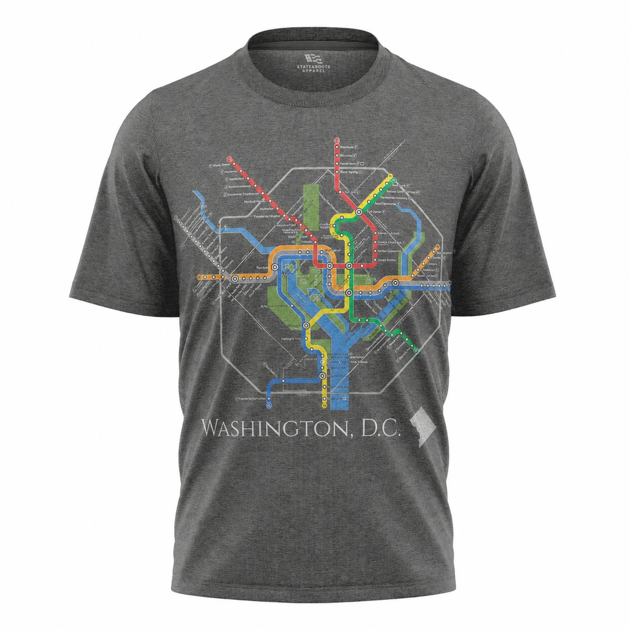Washington DC Metro Map T-Shirt | Subway Transit Souvenir Tee