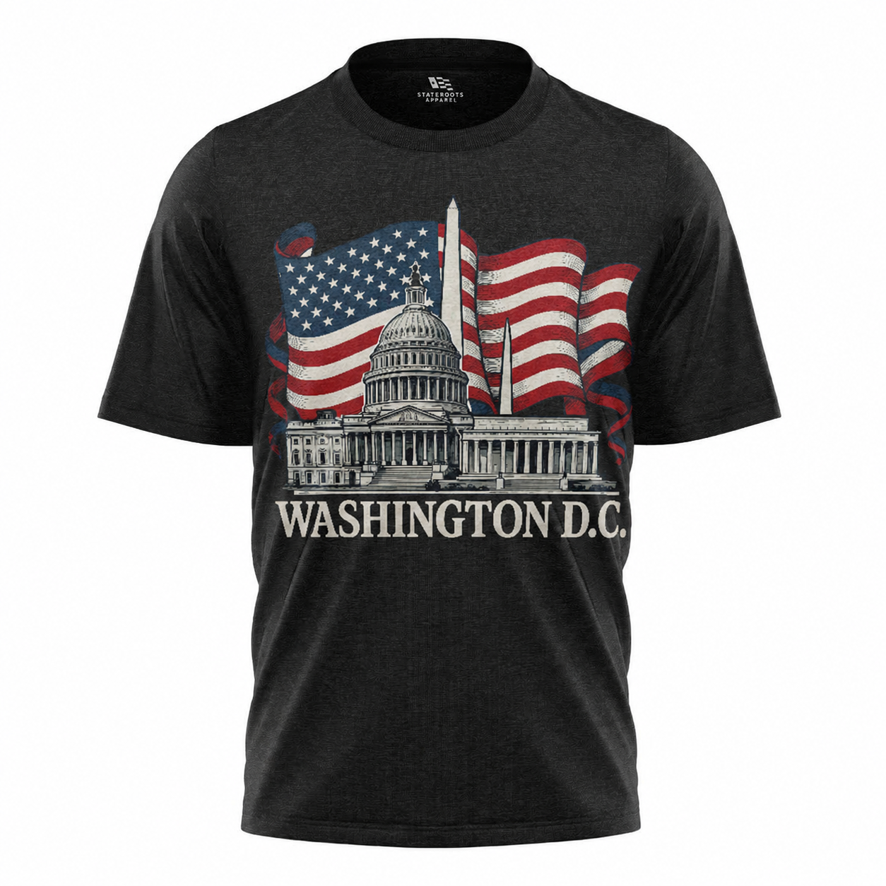 Washington DC Patriotic T-Shirt | Capitol Monument American Flag Souvenir Tee