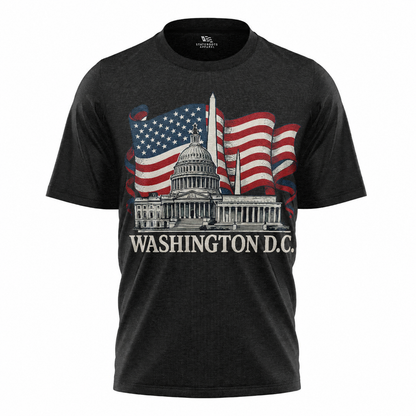 Washington DC Patriotic T-Shirt | Capitol Monument American Flag Souvenir Tee