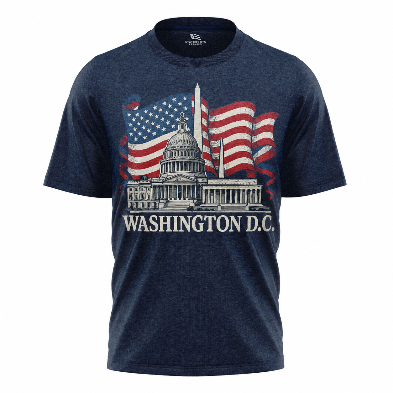 Washington DC Patriotic T-Shirt | Capitol Monument American Flag Souvenir Tee
