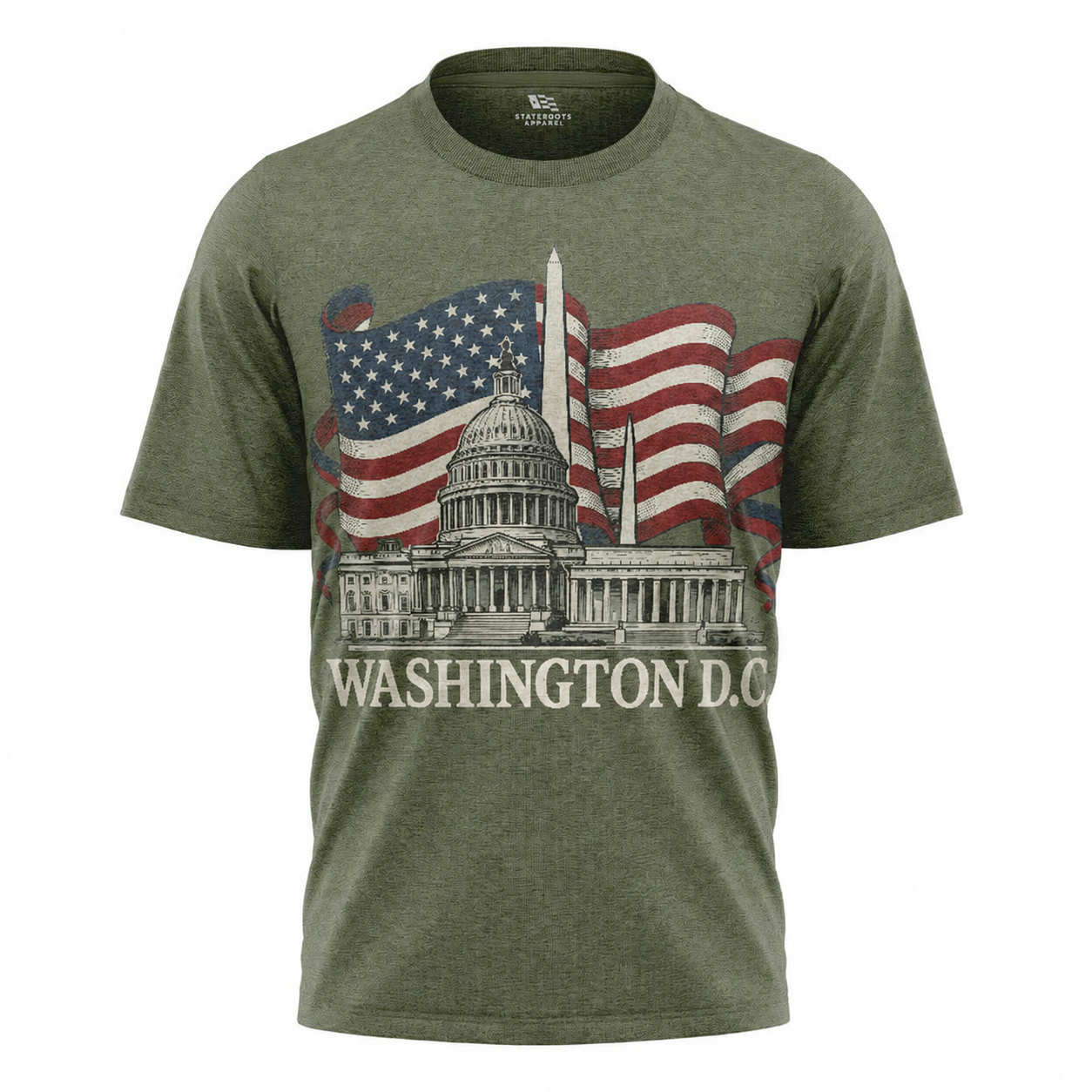 Washington DC Patriotic T-Shirt | Capitol Monument American Flag Souvenir Tee