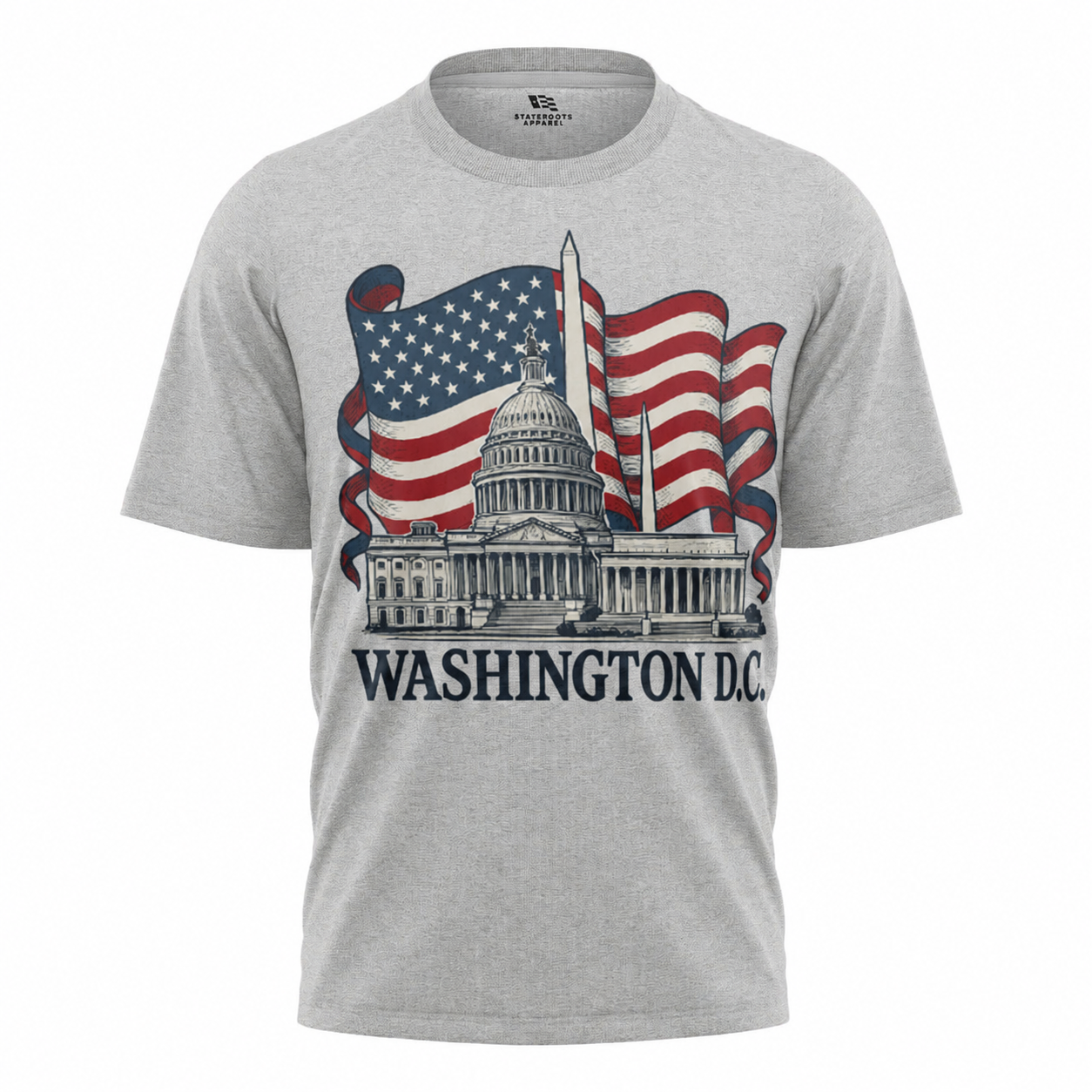Washington DC Patriotic T-Shirt | Capitol Monument American Flag Souvenir Tee