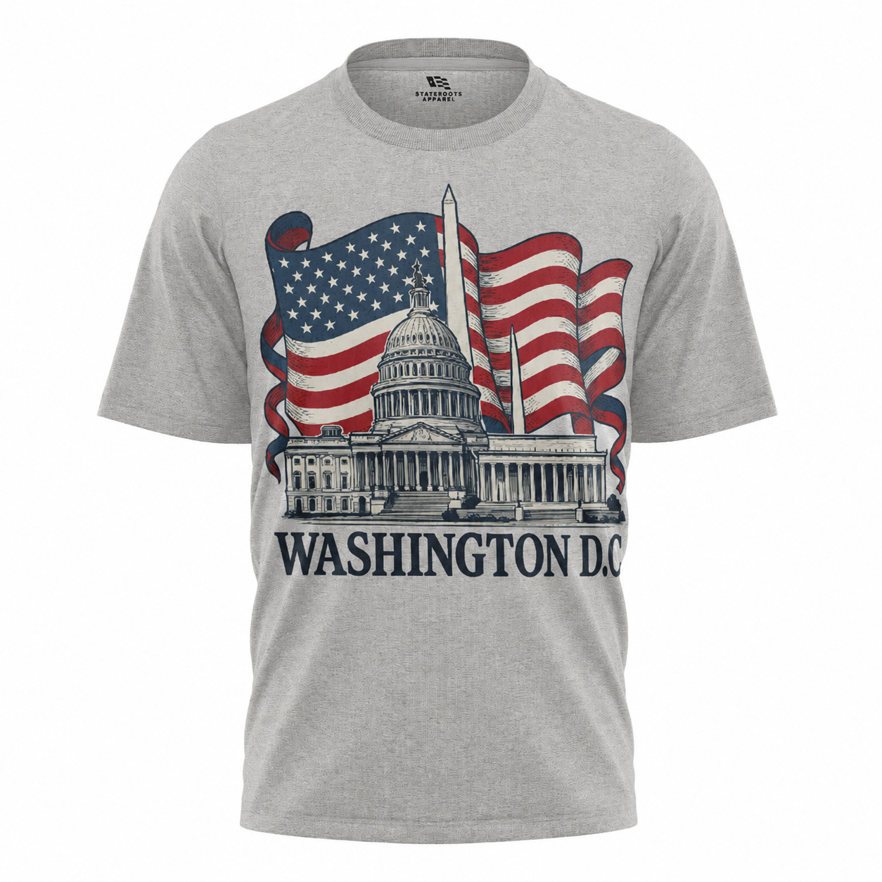 Washington DC Patriotic T-Shirt | Capitol Monument American Flag Souvenir Tee