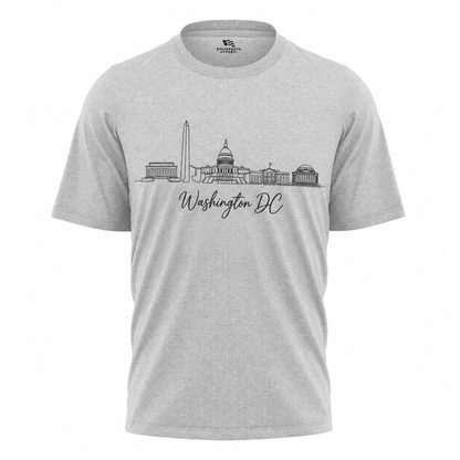 Washington DC Skyline Sketch T-Shirt | Hand Drawn Cursive Souvenir Tee