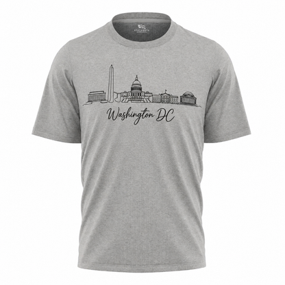 Washington DC Skyline Sketch T-Shirt | Hand Drawn Cursive Souvenir Tee