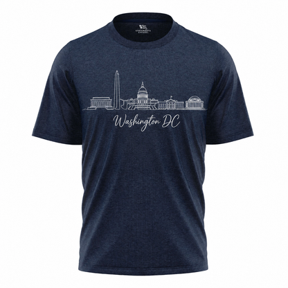 Washington DC Skyline Sketch T-Shirt | Hand Drawn Cursive Souvenir Tee