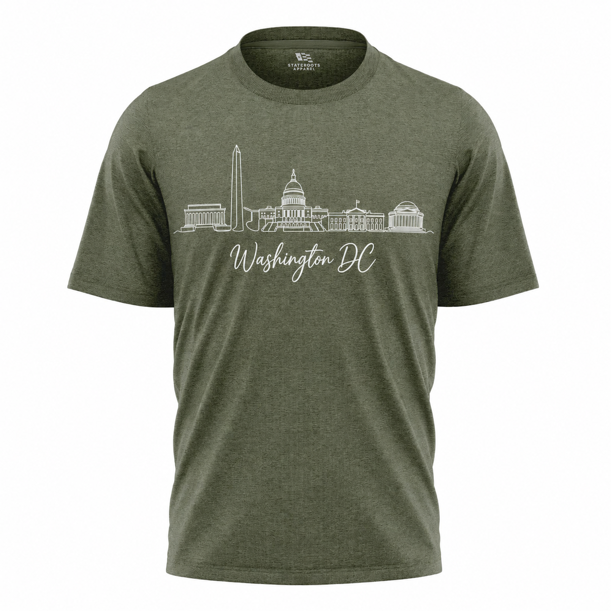 Washington DC Skyline Sketch T-Shirt | Hand Drawn Cursive Souvenir Tee