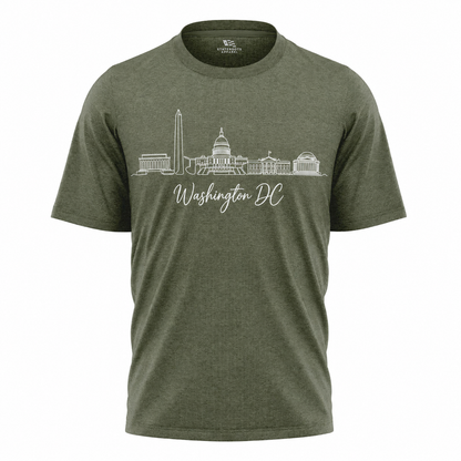 Washington DC Skyline Sketch T-Shirt | Hand Drawn Cursive Souvenir Tee