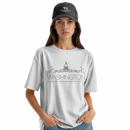 Washington DC Skyline T-Shirt | Minimalist Line Art Capital Tee