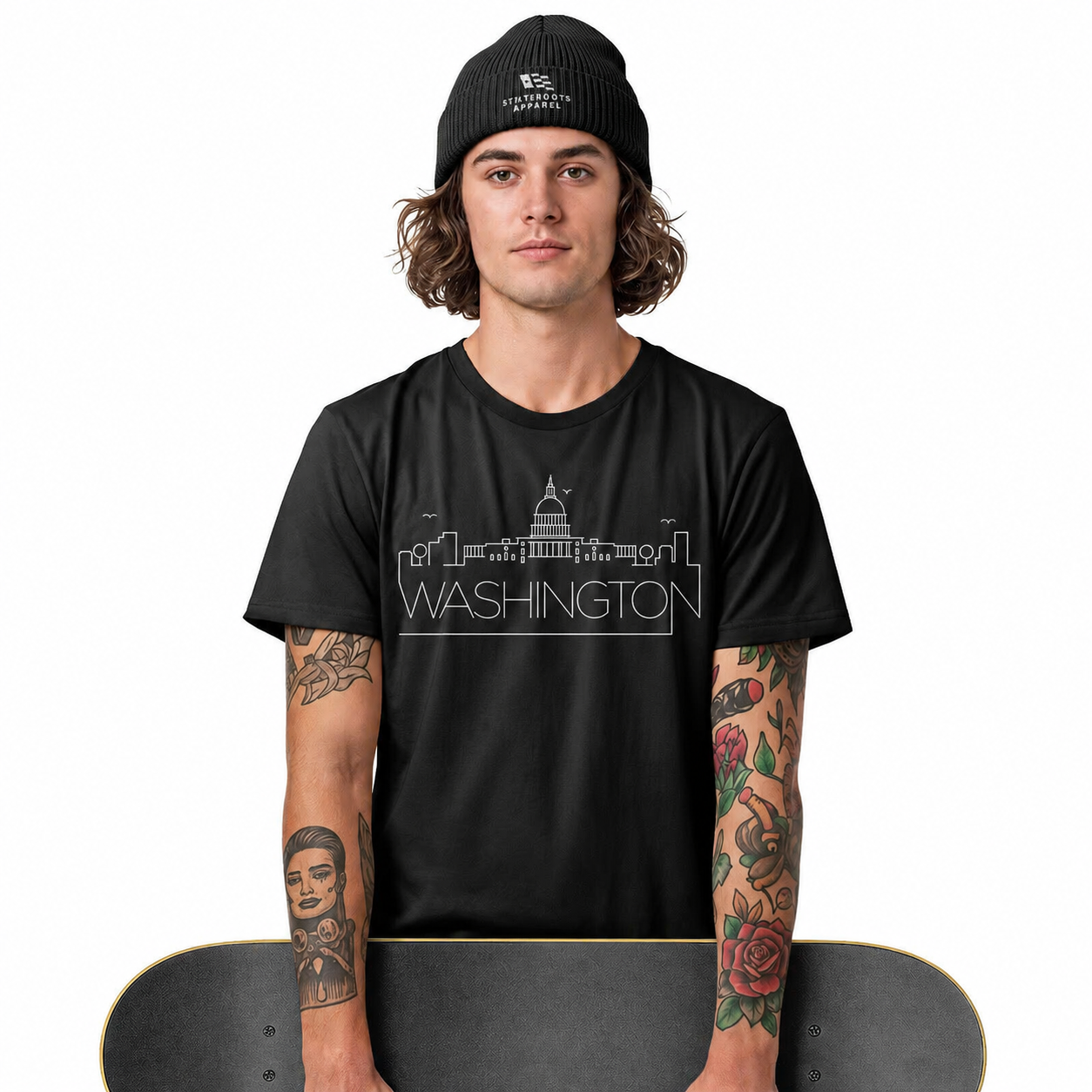 Washington DC Skyline T-Shirt | Minimalist Line Art Capital Tee