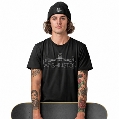 Washington DC Skyline T-Shirt | Minimalist Line Art Capital Tee