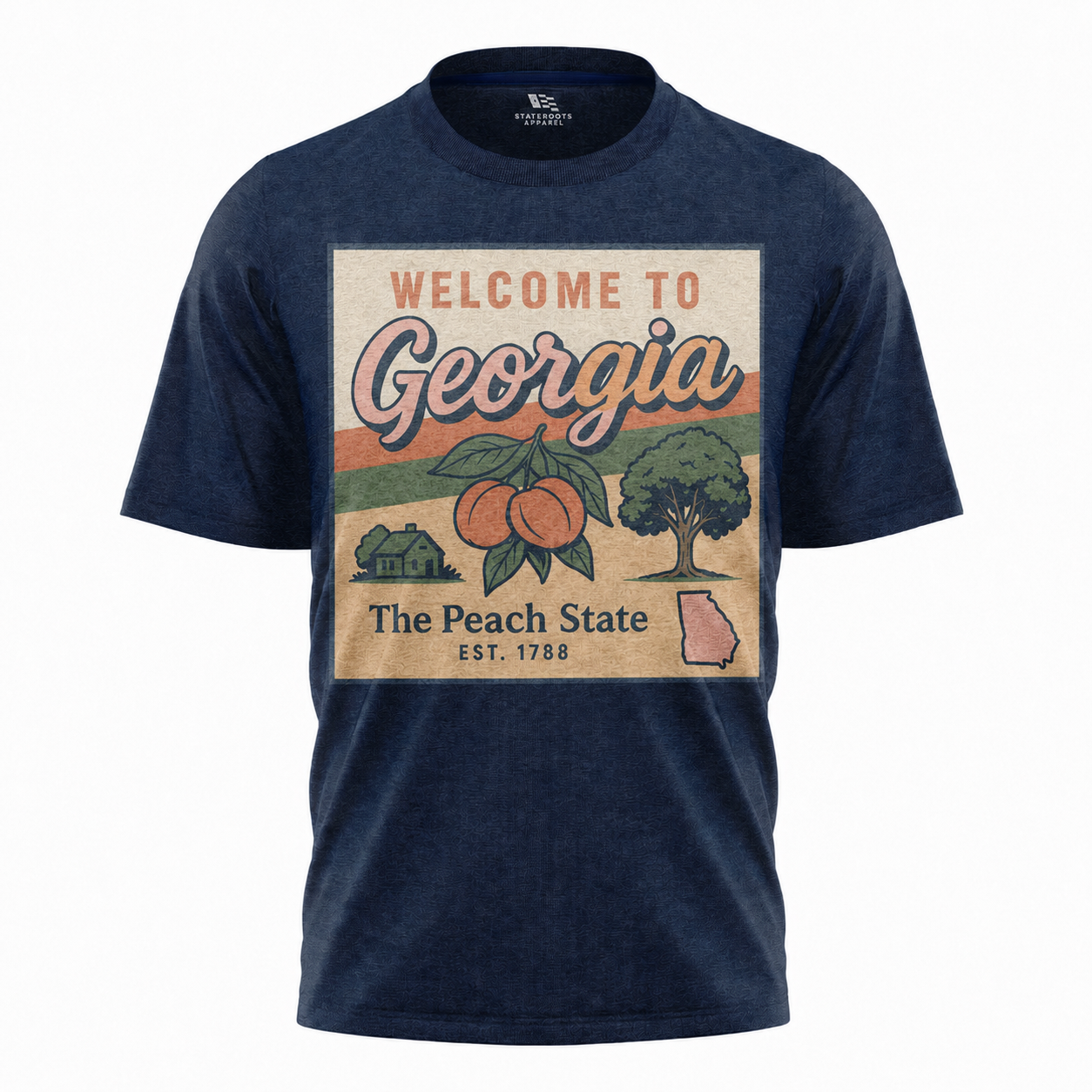 Welcome to Georgia T-Shirt | Peach State Retro Postcard Souvenir Tee