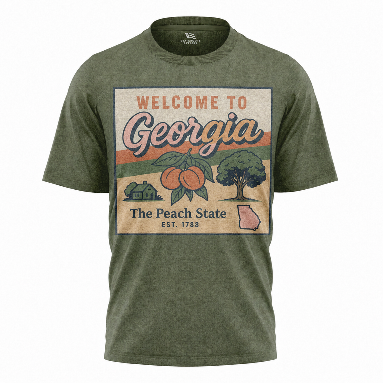 Welcome to Georgia T-Shirt | Peach State Retro Postcard Souvenir Tee