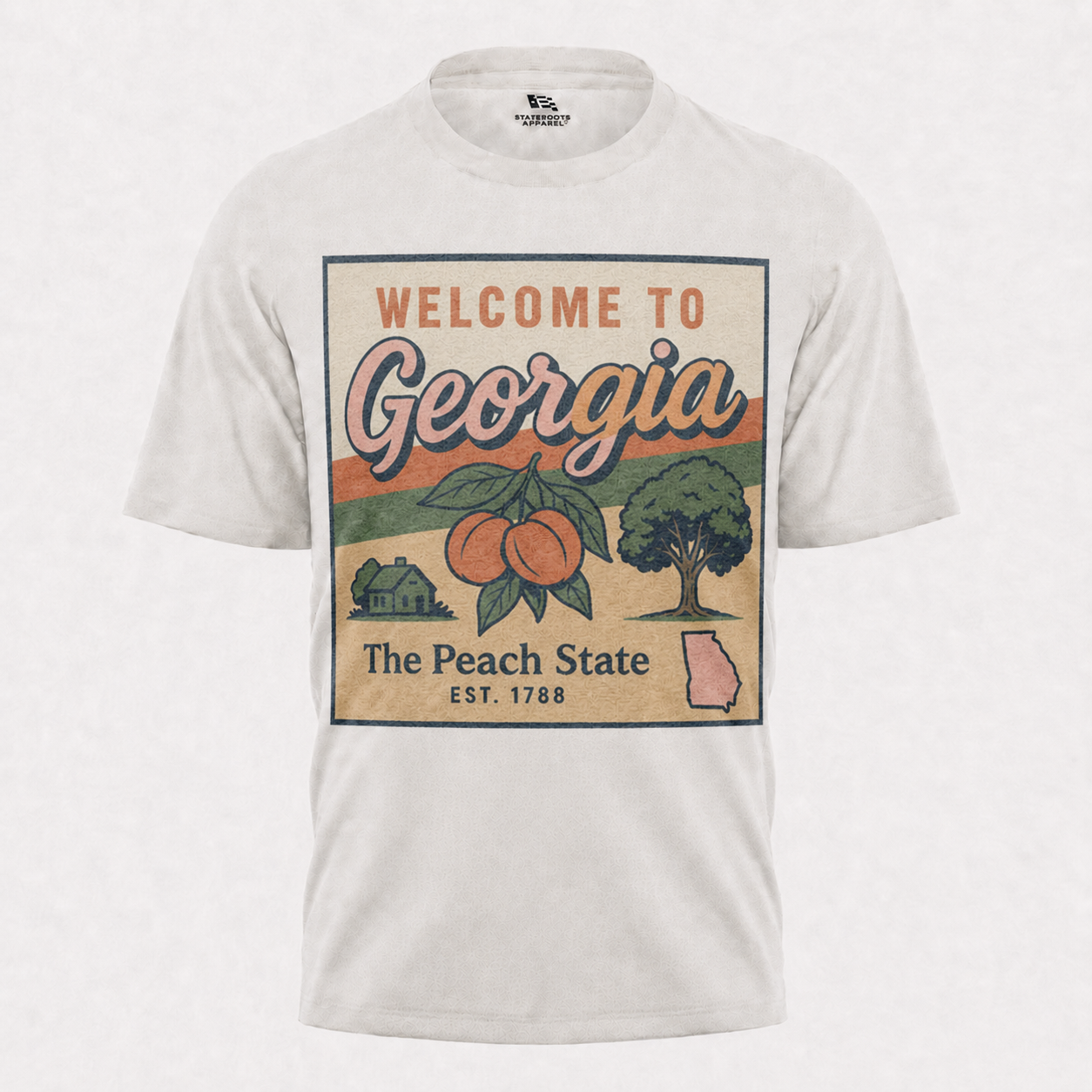 Welcome to Georgia T-Shirt | Peach State Retro Postcard Souvenir Tee