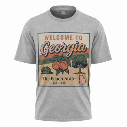 Welcome to Georgia T-Shirt | Peach State Retro Postcard Souvenir Tee