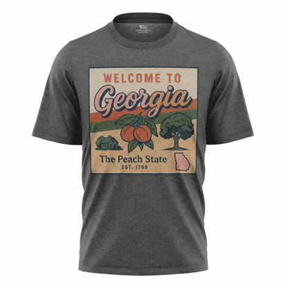 Welcome to Georgia T-Shirt | Peach State Retro Postcard Souvenir Tee
